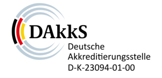 DAkkS accreditation symbol, registration number D-K-23094-01